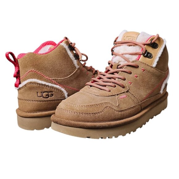 UGG Women's Highland Hi Heritage Suede Sherpa Tan Hiking Boot - Picture 3 of 14
